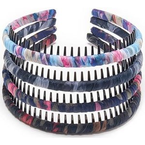 STHUAHE 4 ST Multicolor Bescherming Hars Tanden Kam Haar Hoepel Haarband Hoofdband Haaraccessoires door Beauty Haar (Multi-Colored-No.24)