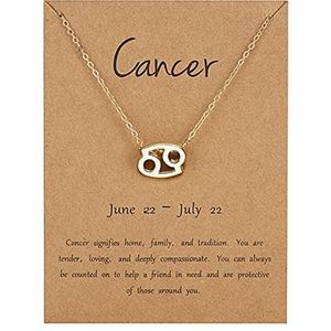 Sterrenbeeld Zodiac Kettingen Sieraden voor Vrouwen Antieke Stijl Ontworpen 12 Horoscoop Stier Ram Leeuw Kettingen Gifts-Cancer-Gold