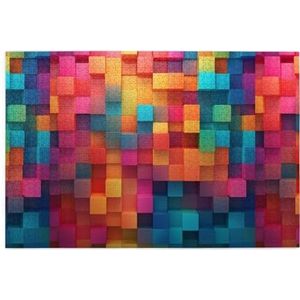 Ritmische kleurenkubus creatieve puzzelkunst, 1000 stuks gepersonaliseerde fotopuzzels, veilig en milieuvriendelijk hout, een goede keuze voor geschenken