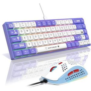 MAMBASNAKE AJAZZ AK680 Mechanical Keyboard, 68 Key 60 Percent Hot Swappable Gaming Keyboard + 6 Adjustable DPI 6400 Gaming Mouse with 6 RGB Light, for PC/Mac/Laptop Gamer (Blue Clicky Switch)