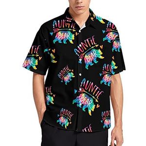 Tante Tie Dye Beer Hawaiiaans shirt voor mannen zomer strand casual korte mouw button down shirts met zak