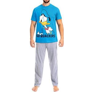 Disney Heren Donald Duck Pyjama's Blauw Small