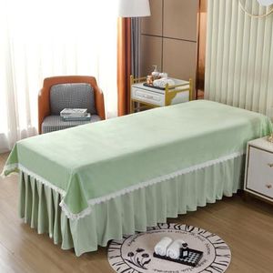 Green(n),80x200cm,LDLCYCN Fluweel Massage Bed Cover Laken Comfortabele Zachte Schoonheid Bed Cover Stofdichte Massagetafel Laken Voor Salons Spa Therapeuten Massagetafel Matrashoes Wasbaar