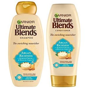 Garnier Ultimate Blends Shampoo & Conditioner Set - Arganolie en Amandelcrème voor zeer droog beschadigd haar - Shampoo & Conditioner - 360 ml