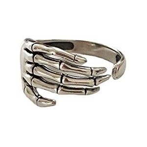 verstelbare ringen voor dames, 925 zilveren ring, Statement Ringen Delicate Mode Cadeaus 925 Zilveren Vintage Palm Ring Feest for Moeder