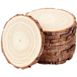 15 stuks onafgewerkte houten cirkels schijven voor ambachten, 30 cm blanco houten plakjes houten rondes uitsparingen voor doe-het-zelf schilderen en woondecoratie