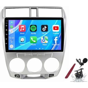 Android 14 Autoradio Navi voor H-onda City (2008-2014) 9 Inch Touchscreen Multimedia Speler met Draadloze Carplay GPS Navigatie FM RDS Bluetooth 5G-WiFi SWC,M500s