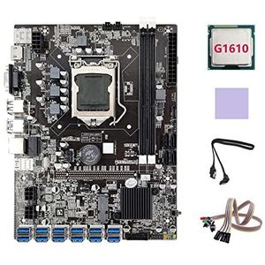 AMIUHOUN B75 ETH Mijnbouw Moederbord 12XUSB+G1610 CPU+ Kabel+Lichtschakelaar Kabel+Thermische Pad B75 USB BTC Mijnbouw Moederbord