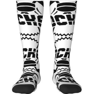 Hockey volwassen grappige 3d sokken crew sokken nieuwigheid sokken gag geschenken, zachte gezellige sokken., 2 Zwart-2, Eén Maat