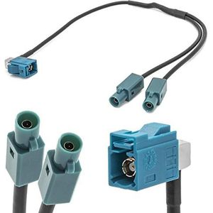 Radio Y-antenne-adapter Fakra (Z) bus dubbele fakrastekker kabel compatibel met VW