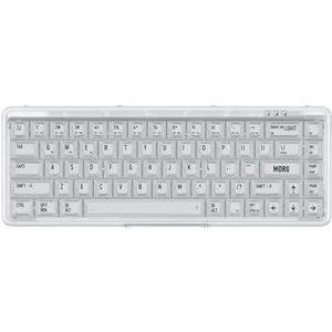 QPSJXN Mechanisch toetsenbord, transparant, Bluetooth 5.0, 2,4 g, bekabeld, Windows Android (transparant Moru)