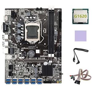 AMIUHOUN B75 ETH Mijnbouw Moederbord 12XUSB+G1620 CPU+ Kabel+Lichtschakelaar Kabel+Thermische Pad B75 USB BTC Mijnbouw Moederbord