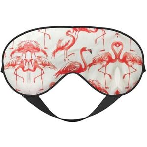 Flamingo's Op Witte Slaap Eye Mas Bijgewerkt Ontwerp Licht Blokkerende Nacht Oogblinder Mannen Vrouwen Shift Werk Reizen