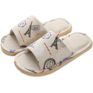 AHIOJEGX Home Pantoffels Herfst Teenslippers voor dames, antislip paar linnen, vloerschoenen, heren, vrije tijd, lente, zachte schuimbodem, lichtgewicht, comfortabel, 5, 42-43