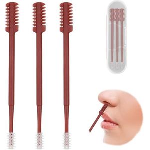 Neushaartrimmer, 3 stuks, voor dames en heren, handmatige set, 360° neushaarverwijderaar, neushaartrimmer, dubbelzijdig, voor dames en heren, compact en wasbaar, neushaarscheerapparaat zonder stroom