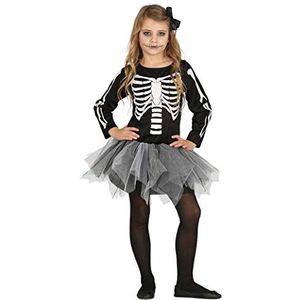 Spook & Skelet Kostuum | Macabere Tutu Ballerina | Meisje | 7 - 9 jaar | Halloween | Verkleedkleding