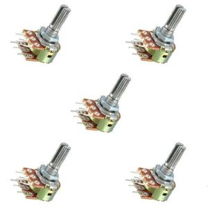 Potentiometer-kit, 5 stuks, 20 mm, 6 pins, WH148 B1K, B2K, B5K, B10K, B50K, B100K, 250K, 500K, 1M ohm, variabele weerstanden, koolstoffolie, weerstanden (50K Ohm)