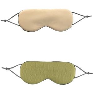UYFRD Slaapmasker, warm, koud, tweeërlei gebruik, zacht zijden oogmasker, nachtverduistering, blinddoek, oogschaduw met verstelbare elastische band, reisschaduw (geelgroen, 4 stuks)