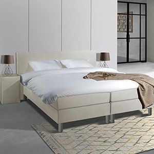 Anno 1588 Boxspring Softa Premium - Pocketvering - Tijdelijk GRATIS 2 Kussens & dekbed - Compleet bed (Beige, 160x200)