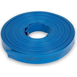 EBERTH Platte tuinslang voor pompen in 30 m lengte, 25 mm diameter, flexibel, duurzaam pvc, industriële slang, waterslang voor irrigatie, blauw