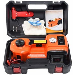 12V 5Ton Elektrische Auto Hydraulische Krik Met Bandenpomp En LED Zaklamp 3 In 1 Hefkrikken Met Veilige Hamer Gereedschappen for Auto(155-450mm)