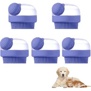 Hoofdhuidmassageborstel met shampoo gevuld douchegel, lichaamsborstel scrubborstel massage badborstel douche doucheborstel voor vrouwen mannen, huisdierbad massageborstel - 5 lila