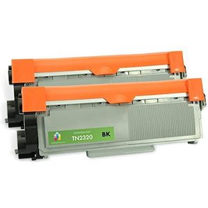 Printing Pleasure TN-2320 TN-2310 Toner Cartridge Compatibel met Brother TN2320 TN2310 Vervanging voor HL-L2340DW HL-L2300D MFC-L2700DW DCP-L2500D HL-L2360DN DCP-L2520DW MFC-L2720DW Zwart 2 pack