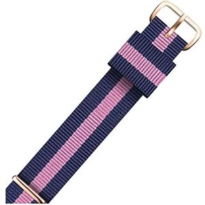 Horlogebandjes voor mannen en vrouwen, horlogeband 12-22 mm sport nylon horlogeband polsband heren nationale vlag streep afdrukken zweet abssort horlogebanden (Color : Type 9 rosegold Clasp, Size :