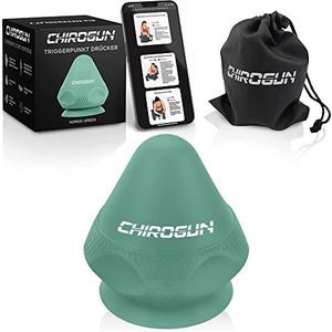 CHIROGUN® Triggerpunkt Drukker met zuignap en zak, digitale handleiding (mogelijk niet beschikbaar in het Nederlands), zelfmassage tegen spanning en pijn in de nek, rug, schouders, massagebal voor