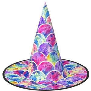 SSIMOO Mooie regenboogkleuren zeemeermin Halloween feesthoed, grappige Halloween-hoed, brengt plezier op het feest, maak je de focus van het feest