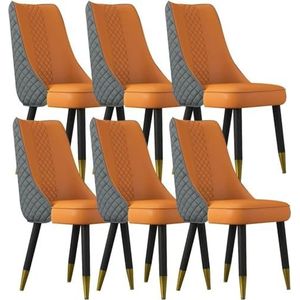 Eetkamerstoelen Eetkamerstoelen Set Van 6 Microvezel Lederen Woonkamerstoelen Slaapkamer Trouwzaal Balkon Bankstoel Houten Poten Keuken Eetkamerstoelen