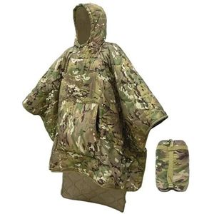 UBOHUZ Camo deken waterdichte isolatie poncho winter warme voering voor outdoor camping wandelen jacht survival noodslaapzak voor wandelen (camouflage)