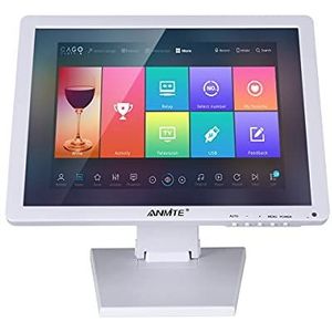 Anmite Touch Monitor Resistive/Capacitance Touchscreen Square screen (17-inch Resistive Touch Monitor White HDMI/VGA)