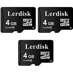 LerDisk Micro SD-geheugenkaart geproduceerd door SD Groeplicentie, vertrouwelijke kwaliteit 3 jaar garantie (4 GB, 3 stuks Pack)