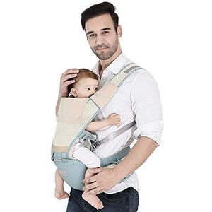 Baby Carrier Hip Seat Ergonomische 360 ° Baby Zachte riem Comfortabel en verstelbaar, voor alle seizoenen Pasgeborenen, voor 0-3 maanden (kleur: blauw)