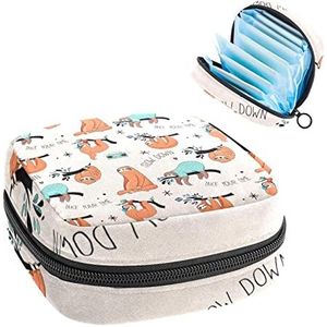 Vrouwen Maandverband Pads Handtas Dames Menstruatie Cup Pouch Meisjes Draagbare Tampon Opbergtas Luiaards Periode Pouch met Rits, Meerkleurig, 4.7x6.6x6.6 in/12x17x17 cm, Toilettas