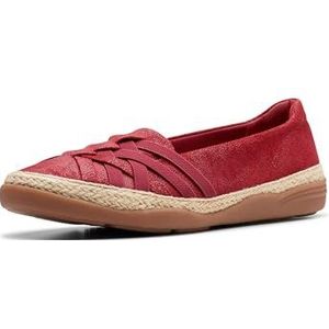 Clarks Elaina Petal Loafer voor dames, Rode su?, 7 UK Wide