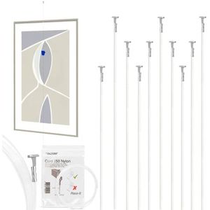 Place-it Nylon Schilderij Ophangkoord (10 stuks) - (2 mm/250 cm) - Combineer het koord met de galerijrail en schilderijhaken voor een schilderijophanging voor zware schilderijen (0-15 kg)