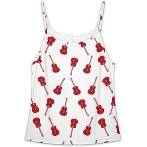 Rode Klassieke Gitaren Grappige Tank Tops Strapless Voor Vrouwen Nieuwigheid Buis Top Slim Fit Verstelbare Tee