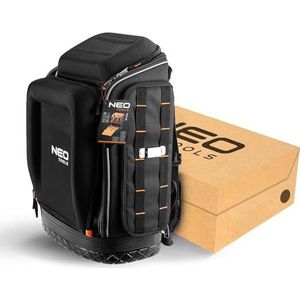 NEO TOOLS Gereedschapsrugzak, gereedschapstas 20 liter, tassen voor accessoires, gereedschapsrugzak met rubberen bodem, robuuste gereedschapsrugzak met versterking voor elektriciens, loodgieters