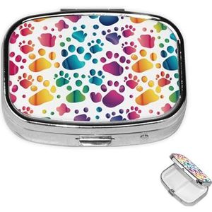 Pil Case Rechthoek 3 Compartiment Pillendoos Ronde Pil Organiseer Metalen Waterdichte Geneeskunde Organizer Doos voor Reizen Kleine Pillen Container Draagbaar voor Supplementen