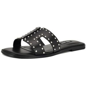 Nine West Giny platte sandaal voor dames, zwart 001, 7 UK