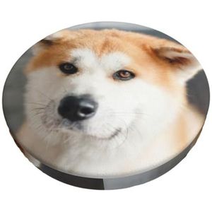 GRatka Hoes voor ronde kruk, hoes voor barstoel, antislip zitkussen voor thuisbar, 30 cm, Japans Akita hondenpatroon
