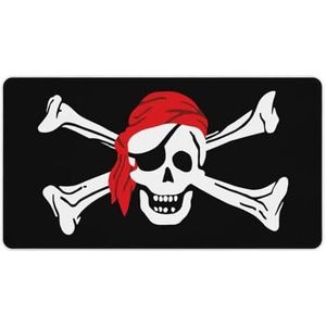 Schedel Crossbones Piraat Vlag Mode Bureau Muismat Antislip Gaming Muismat Accessoires Decor 40X75cm