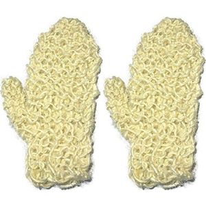 2 PACK 100% Natuurlijke Exfoliërende Sisal Fiber Loofah Handschoen Mitten - Bad Sponge Scrubber Verwijder Dode Huid - Geweldig voor Huidverzorging in het Bad - Spa of Douche voor Mens of Huisdieren