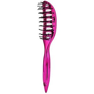 Ontwarringsborstel, hittebestendige nylon, sneldrogend haar, gebogen kam, comfortabel voor krullend haar, dames en jongens (paars)