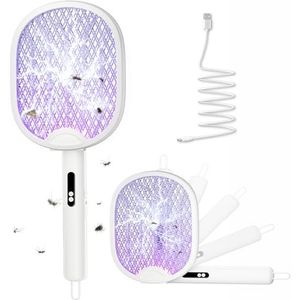 2 Pack GeckoMan Oplaadbare Elektrische Vliegenmepper Elektrisch Met Rotondeerbare Kop Mosquito Killer Electric Fly Swatter Spinnenvanger Anti Muggen Telescopische Verlengingen 2038126624