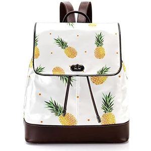 Gepersonaliseerde casual dagrugzak tas voor tiener gele ananas comosus met stippen zomer schooltassen boekentassen, Meerkleurig, 27x12.3x32cm, Rugzak Rugzakken