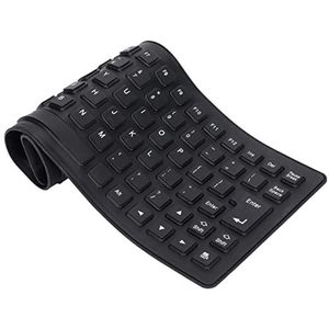 Flexibel Siliconen Toetsenbord, USB Bedraad Stil Zacht Comfortabel Toetsenbord Waterdicht Opvouwbaar Draagbaar, Stofdicht, Oliebestendig, voor PC Laptop Notebook(zwart)