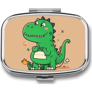 Cartoon Dinosaurus Pil Doos Pil Case Leuke Pil Organizer Pil Houder Geneeskunde Pil Organizer Pil Container Dagelijkse Pil Organizer Kleine Pillendoos Pil Case voor Portemonnee Pocket